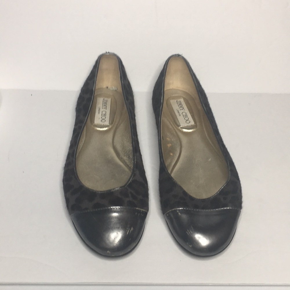 Jimmy Choo Whirl Leopard-Print Cap-Toe Ballet Flat